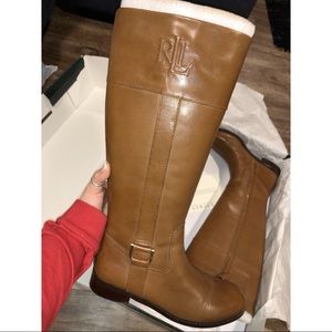 NEW Ralph Lauren Women’s wide-calf Bernadine riding boots